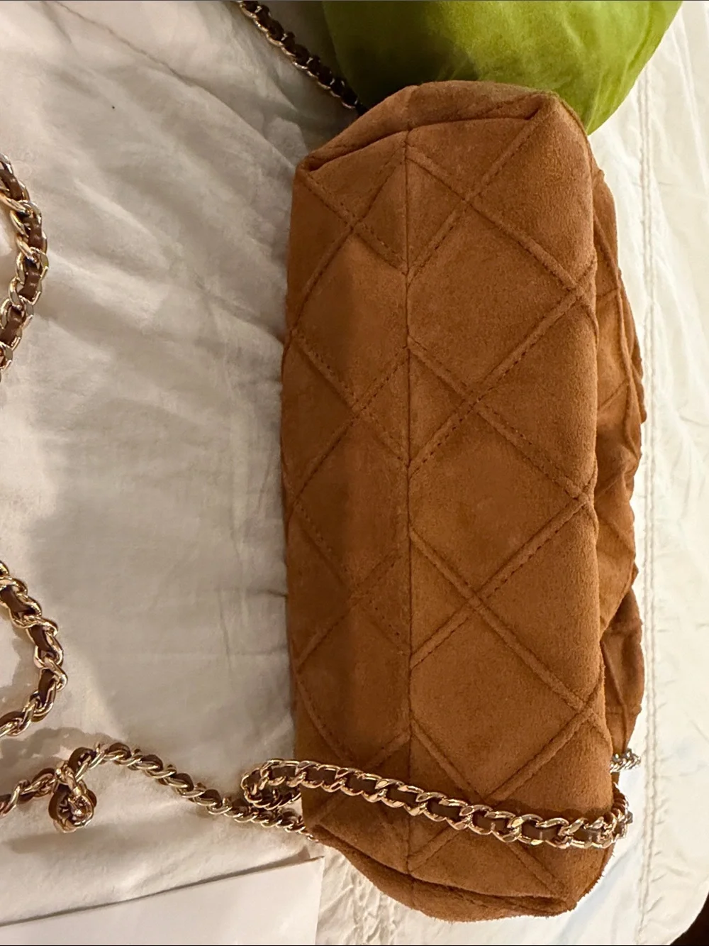 Tory Burch Fleming Chestnut Suede leather  mini hobo  Bag